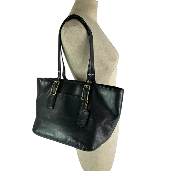 Coach Handbags - Genuine COACH Black Leather Legacy Hamptons West Market Tote Bag